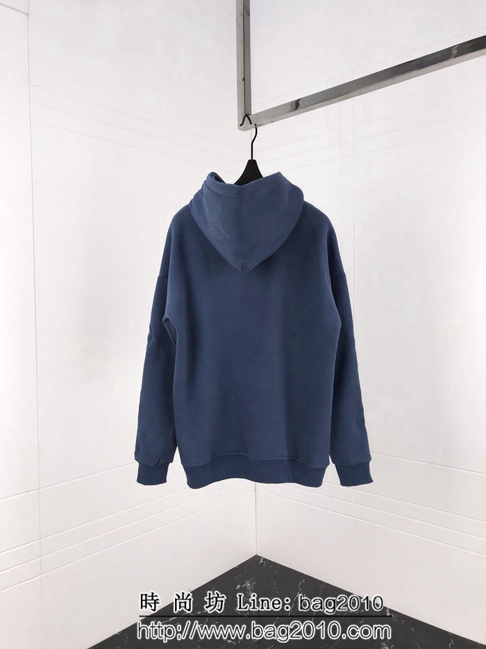 CHAMPION日版冠軍 爆款 手臂刺繡 磨毛抓絨 灰霾藍連帽衛衣 情侶款 ydi1379